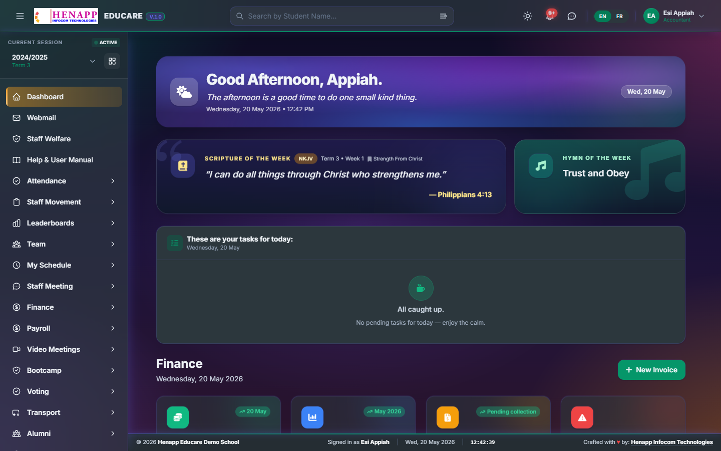 The Accountant dashboard.