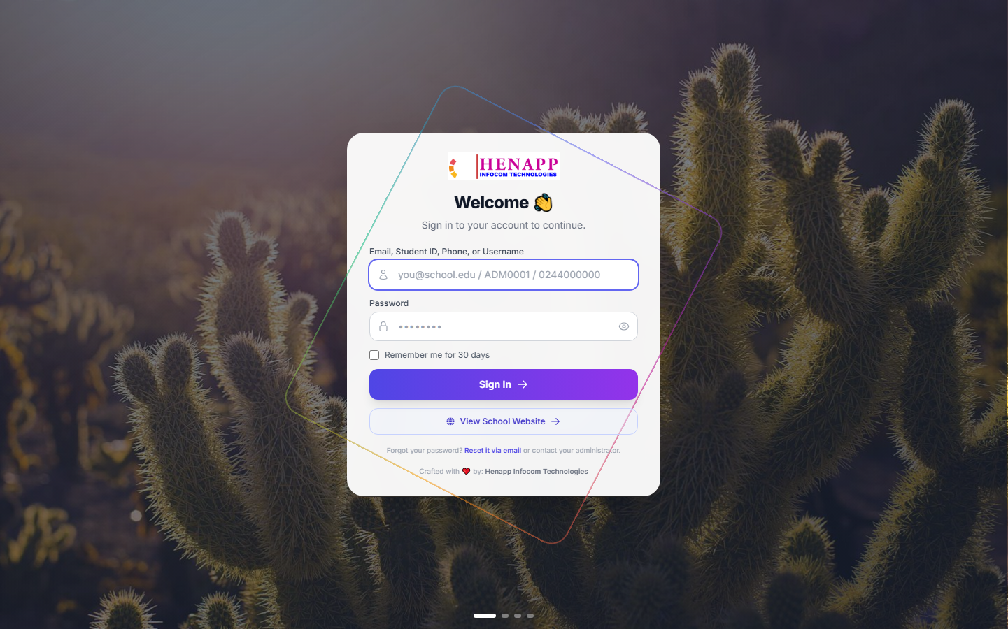 The sign-in page.