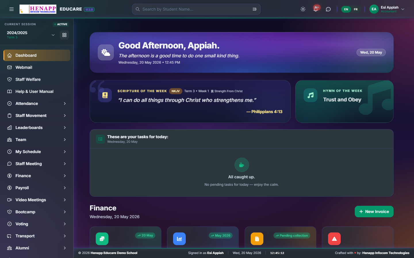 The Admin dashboard as Local Manager sees it — full visibility, no write controls.
