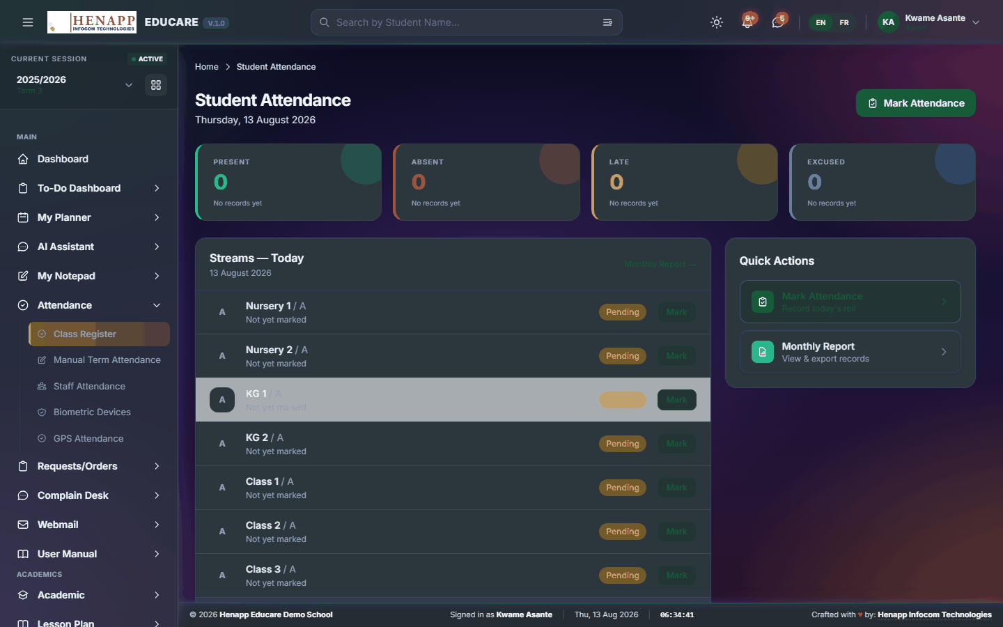Class Register — Attendance
