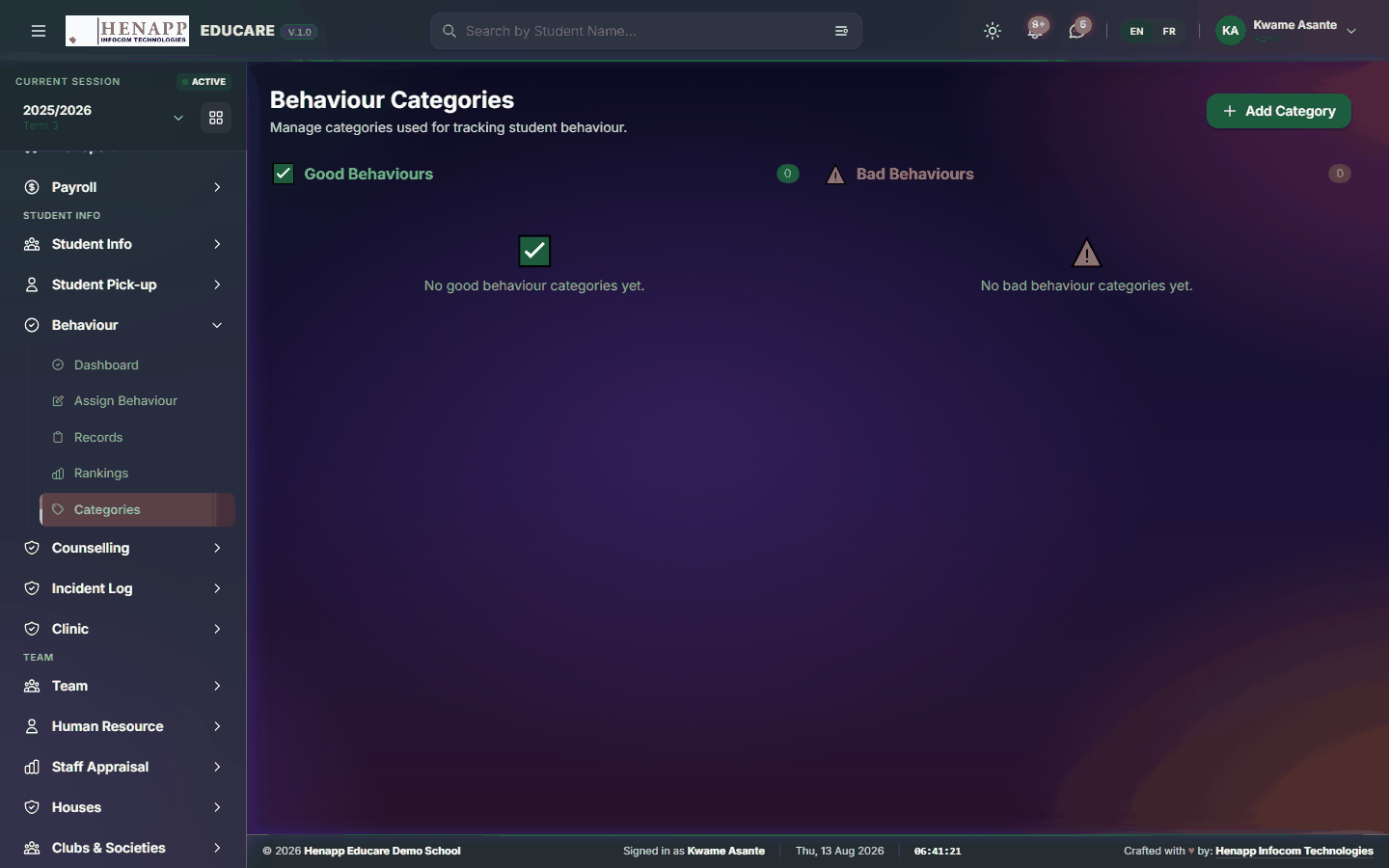 Categories — Behaviour