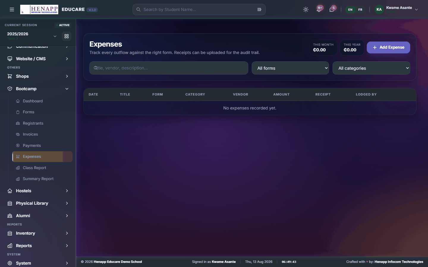 Expenses — Bootcamp