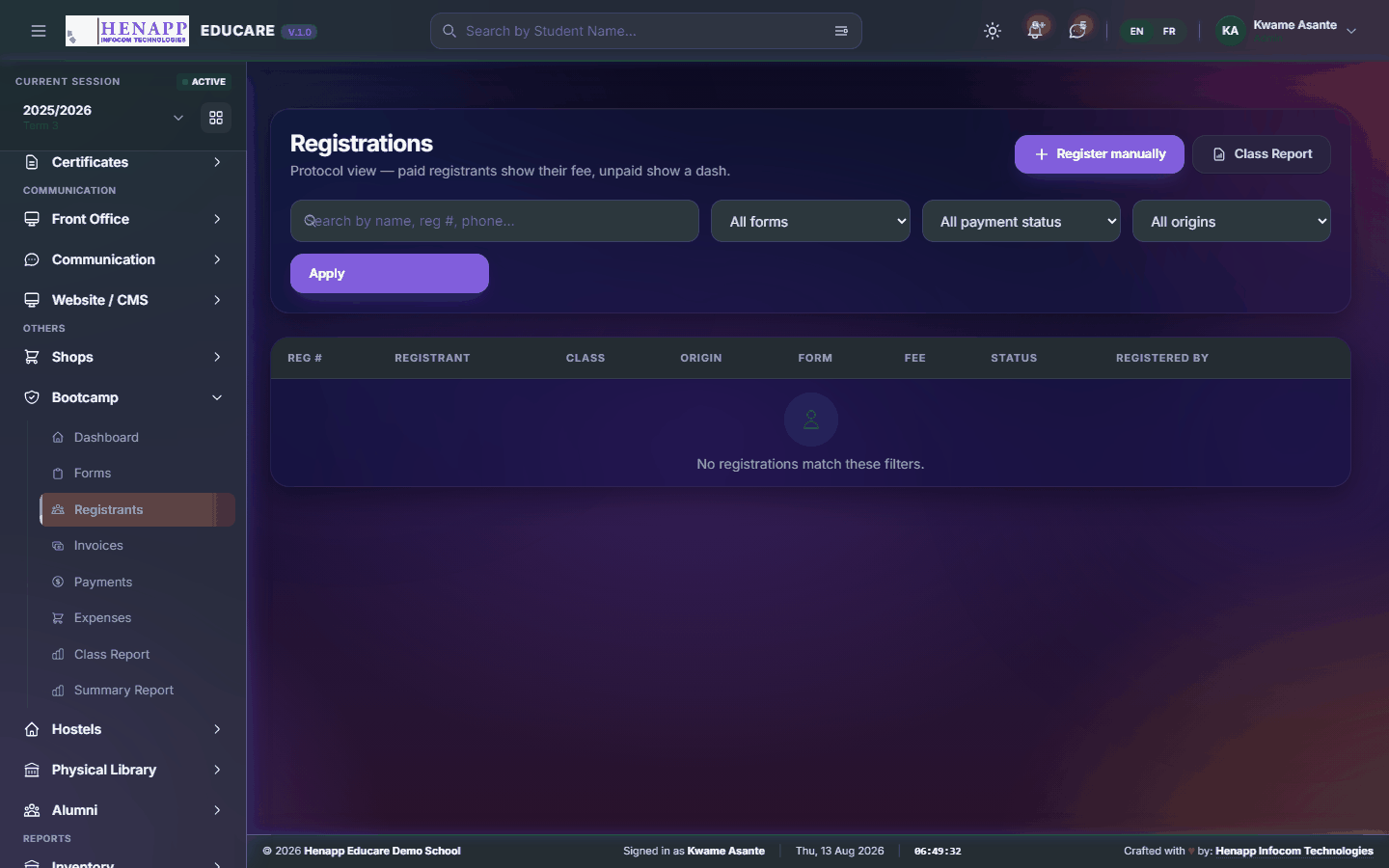 Registrants — Bootcamp