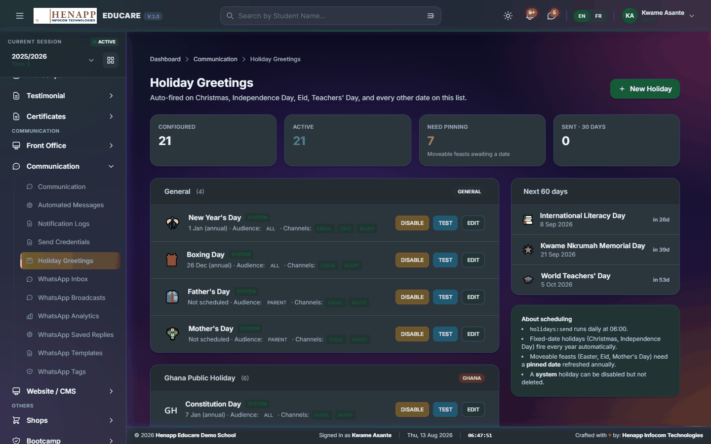Holiday Greetings — Communication