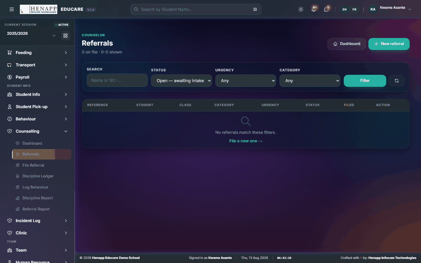 Referrals — Counselling