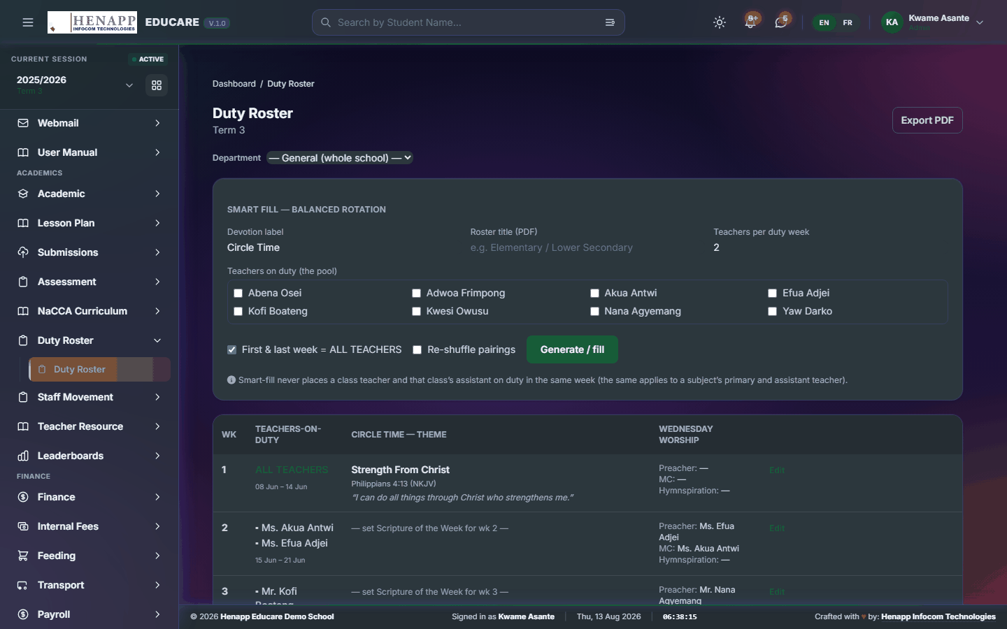 Duty Roster — Duty Roster