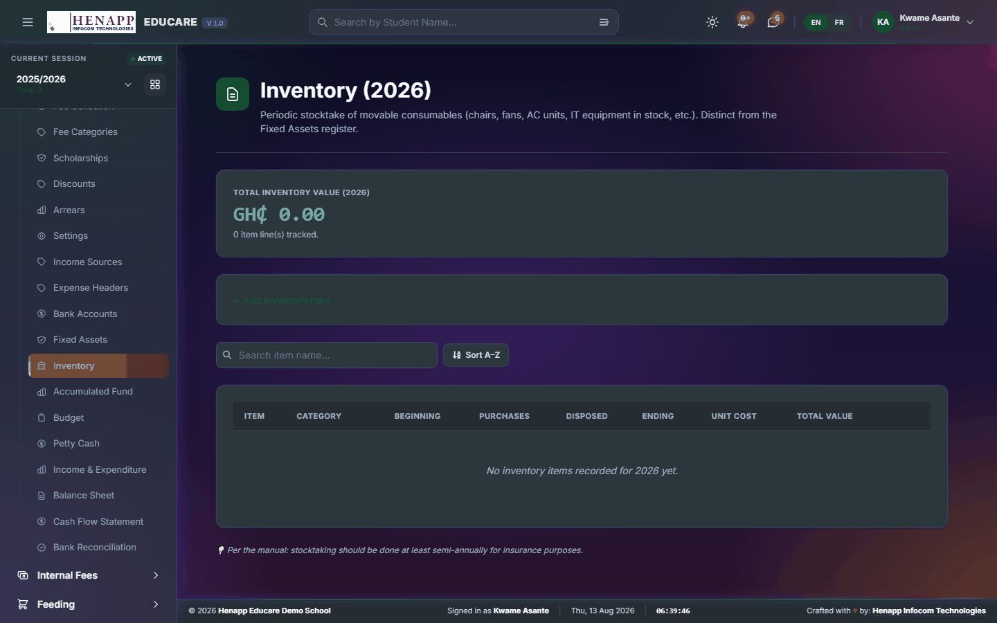 Inventory — Finance