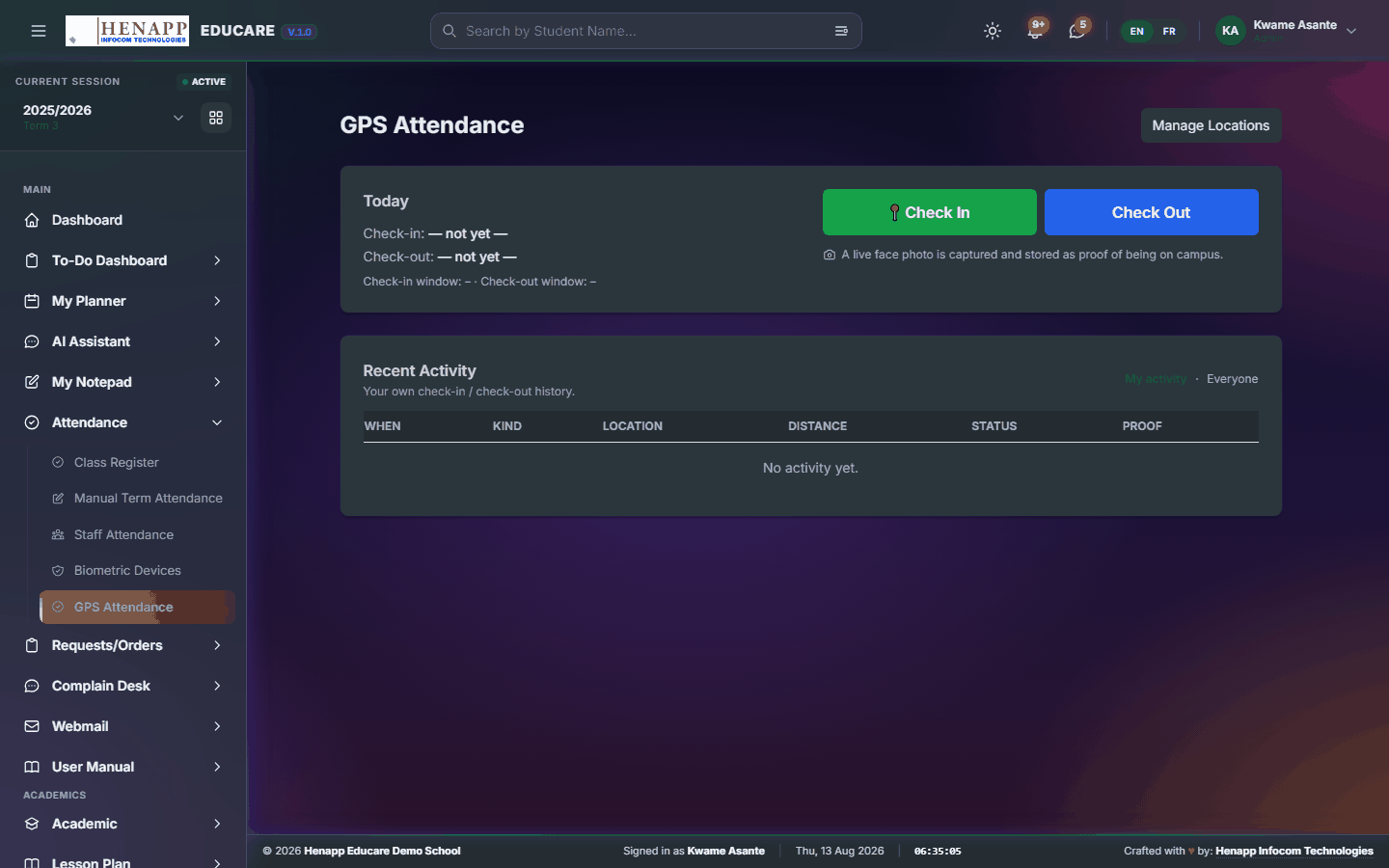 GPS Attendance — Attendance