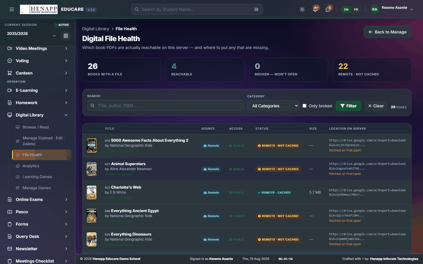 File Health — Digital Library