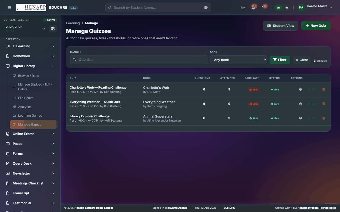 Manage Games — Digital Library