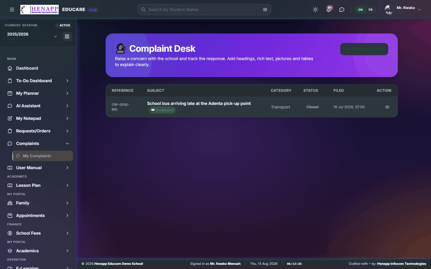 My Complaints — Complaints