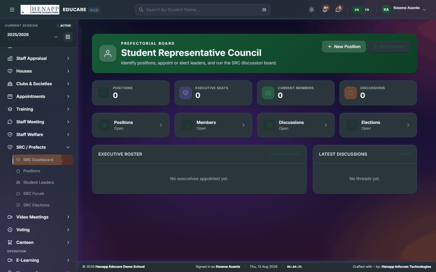 SRC Dashboard — SRC / Prefects