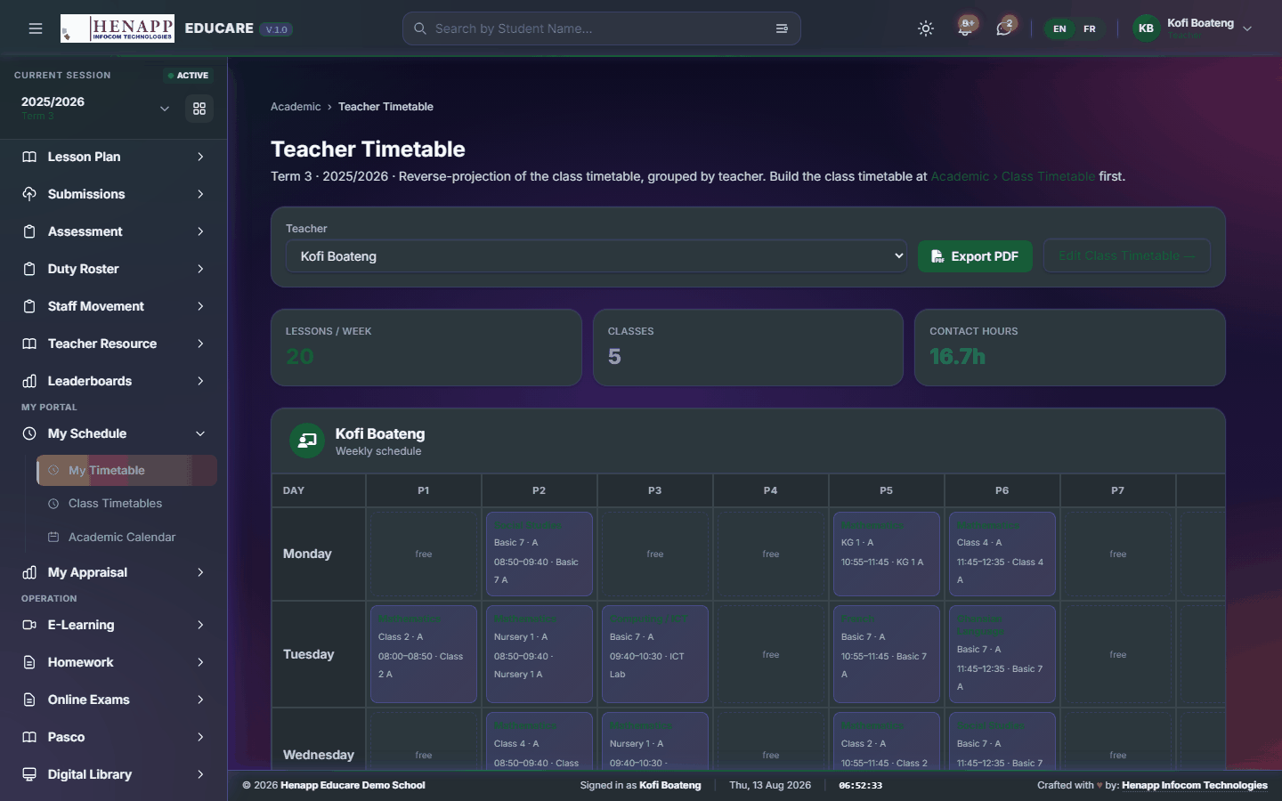My Timetable — My Schedule