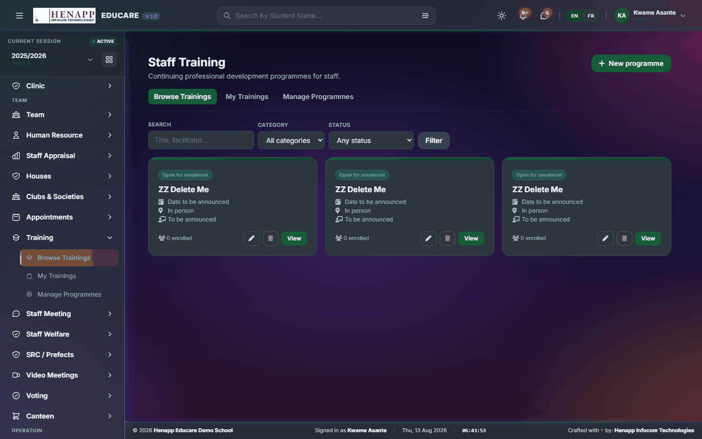 Browse Trainings — Training
